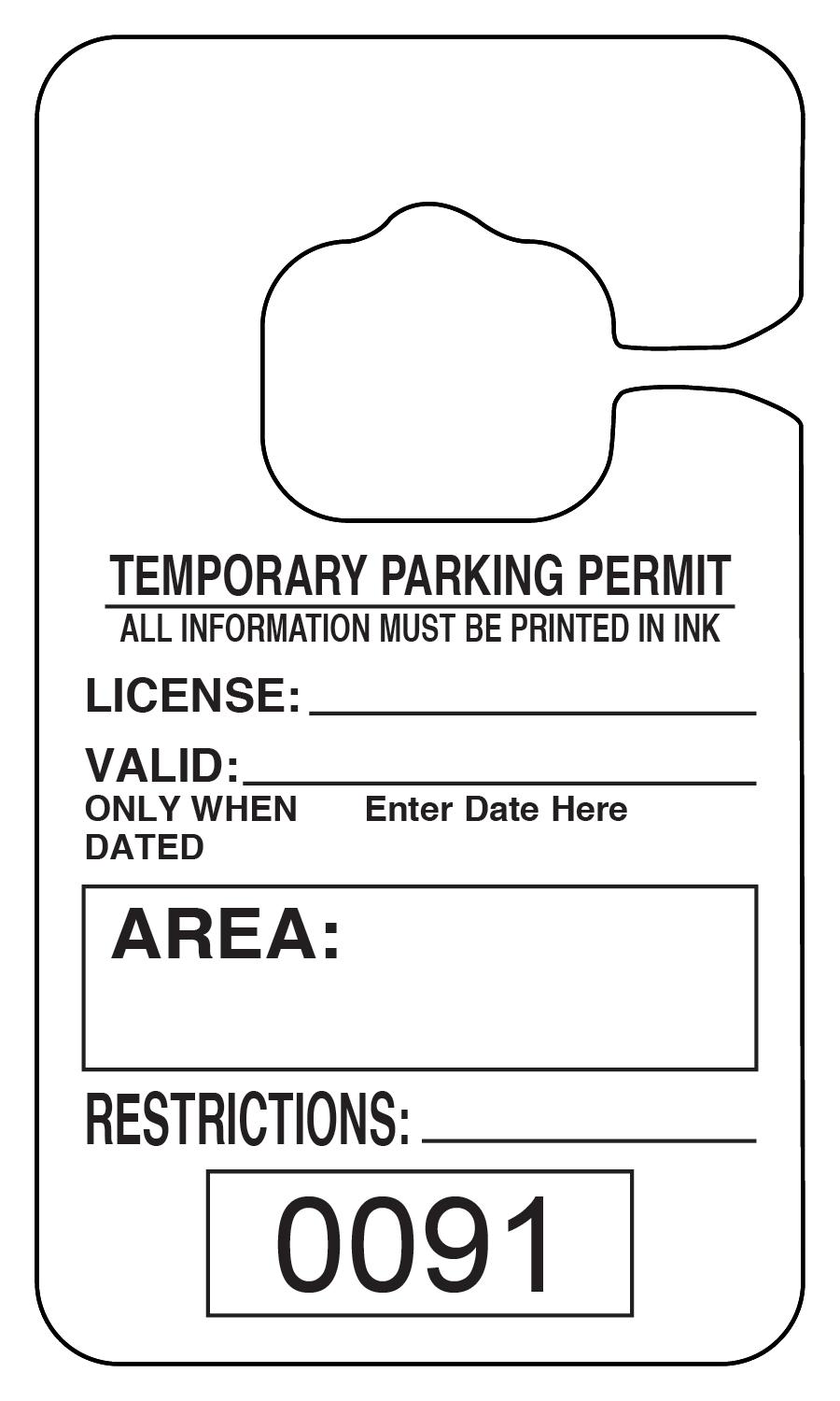 Free Printable Fill In Parking Parking Permit Template Excel