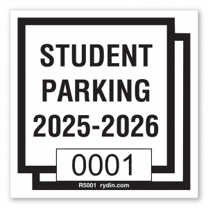 Square Double Border Decal with Large Sequential Numbering