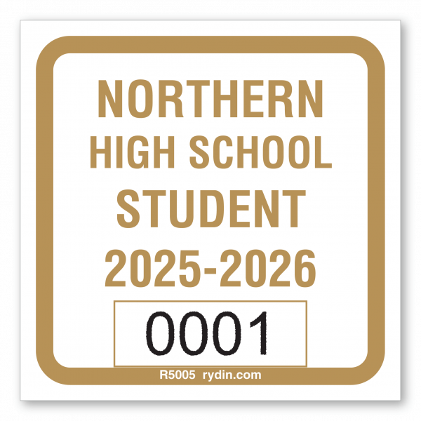 Square Border Decal with Large Sequential Numbering
