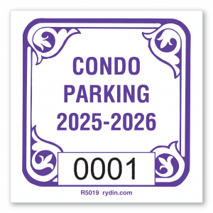 Four Scroll Cornered Decal with Large Sequential Numbering