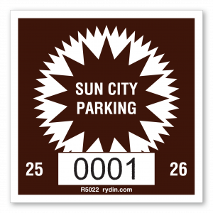 Outlined Sunburst Decal with Large Sequential Numbering