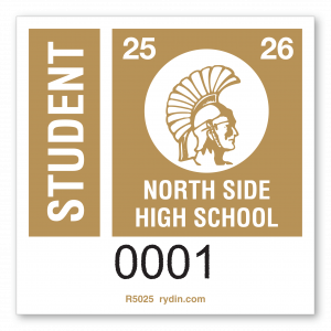 Trojan Mascot Decal with Large Sequential Numbering
