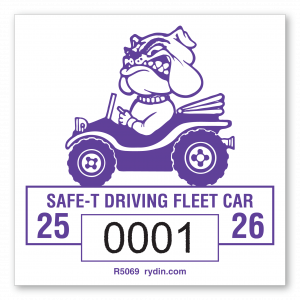 Mascot in Car Decal with Large Sequential Numbering