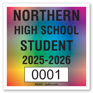 Rainbow Gradient Background Decal with Large Sequential Numbering