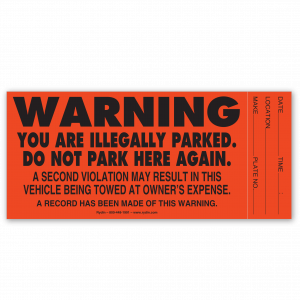 Stock Orange Warning Label