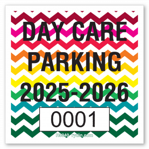 Multi-Colored Chevron Background Design Decal with Large Sequential Numbering