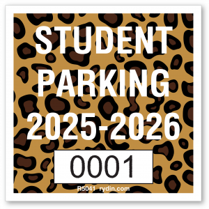 Leopard Print Background Decal with Large Sequential Numbering
