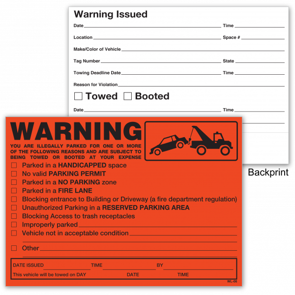 Stock Orange Warning Label