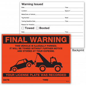 Stock Orange Final Warning Label