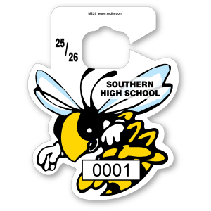 M-220 Bee Wasp Hornet Mascot Hang Tag