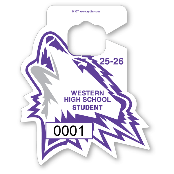 M-307 Wolf Husky Mascot Hang Tag