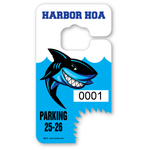 M-615 Shark Bite Mascot Hang Tag