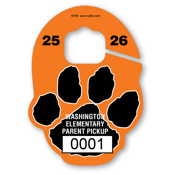 M-709 Paw Print Mascot Hang Tag