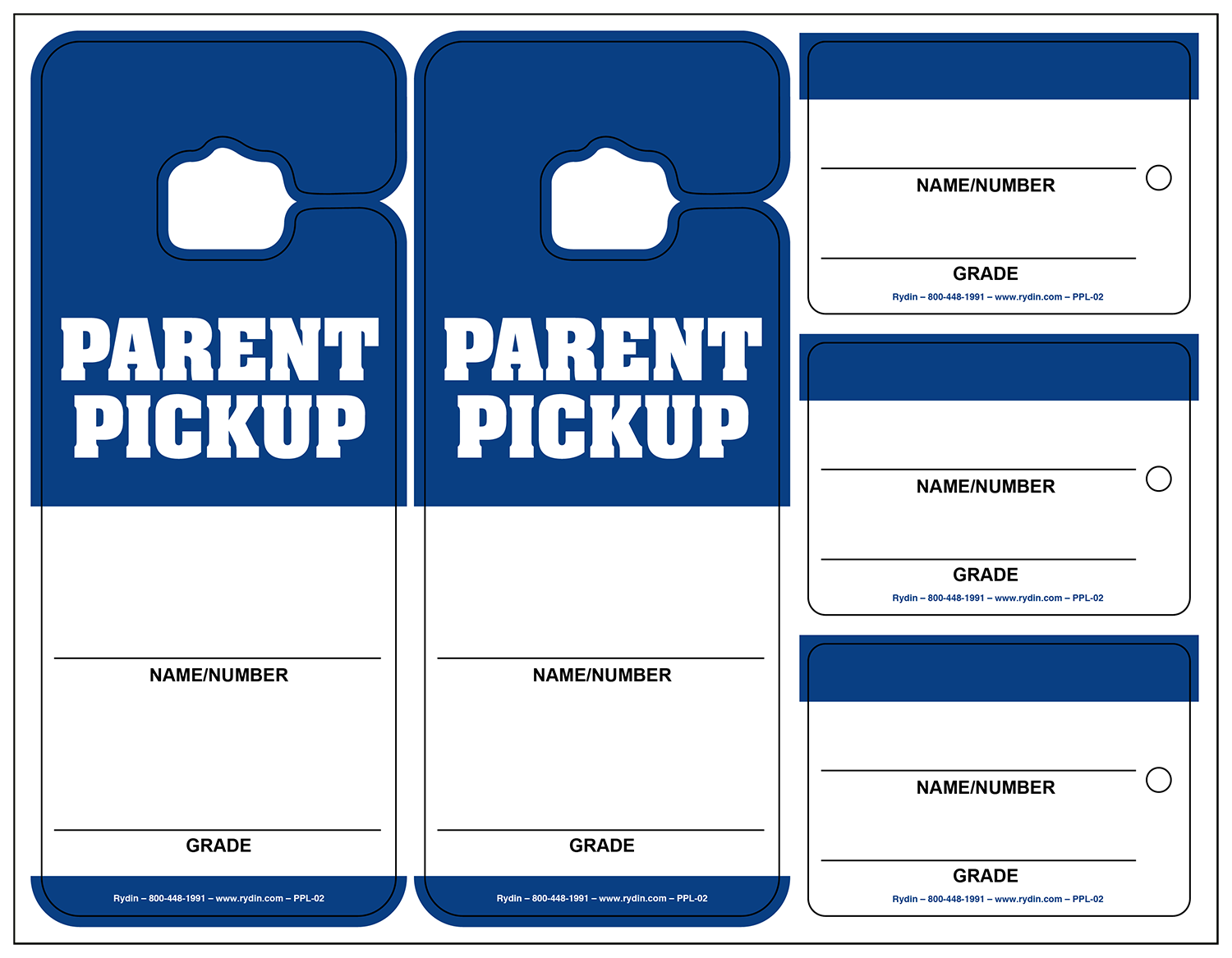 Parent Pick Up Car Tags Template