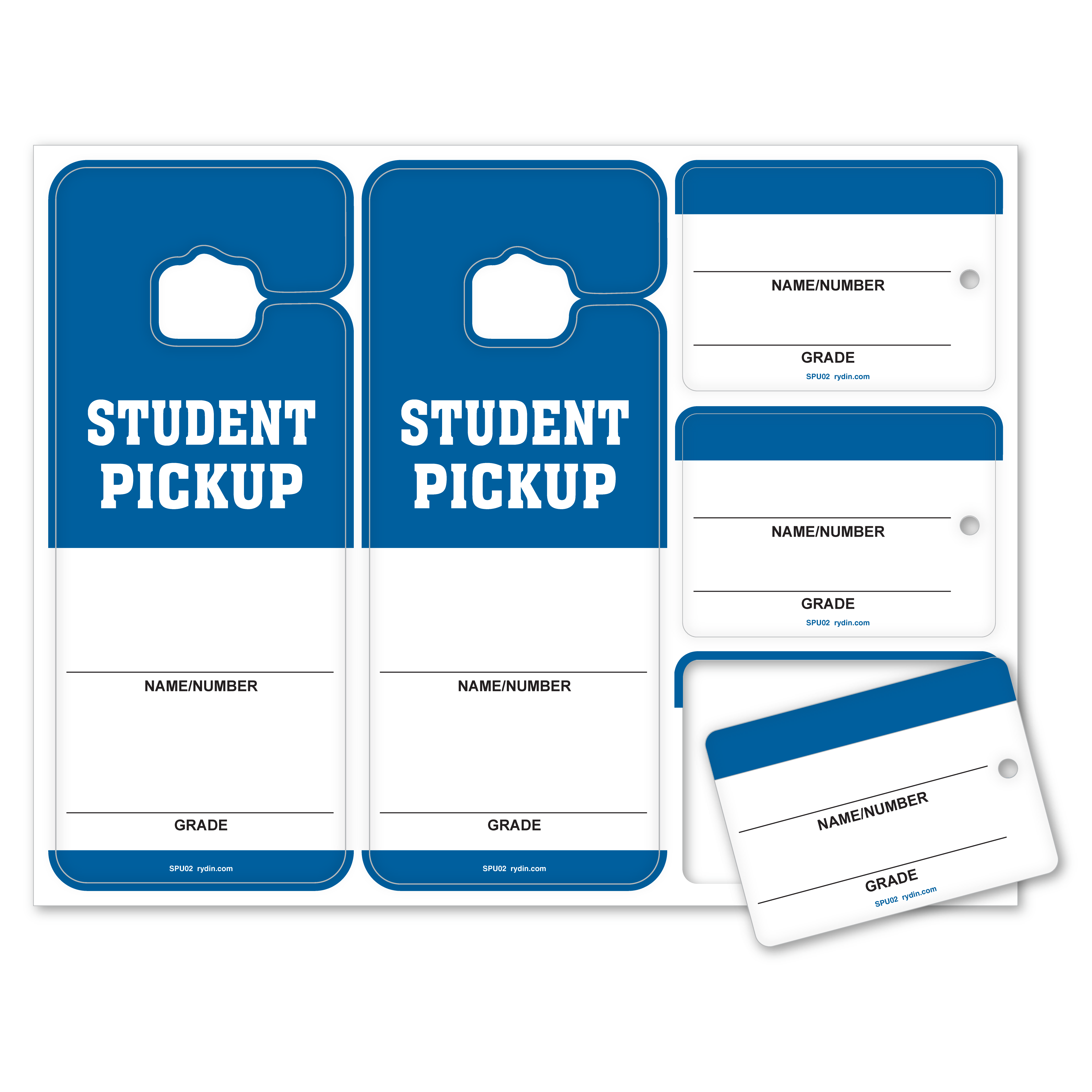 Blue Student Pickup & Backpack Tag Sheets Order Now!