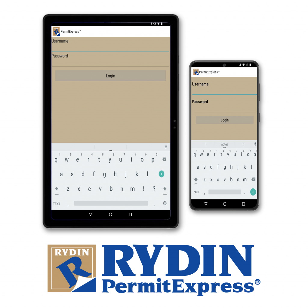 Rydin Permit Express on tablet and phone