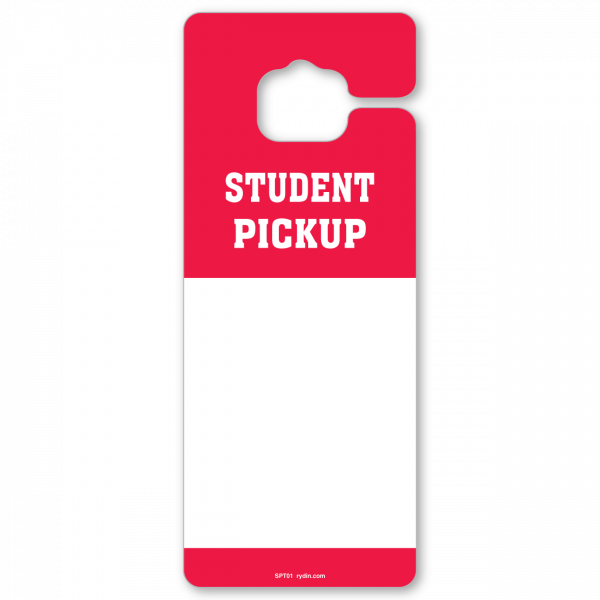 Student Pickup Hangtag Red