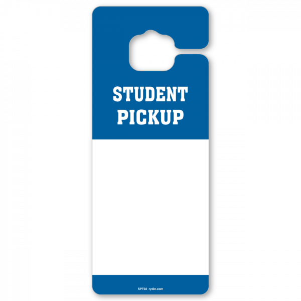 Student Pickup Hangtag Blue