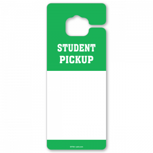 Student Pickup Hangtag Green