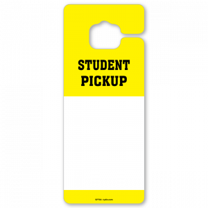 Student Pickup Hangtag Yellow