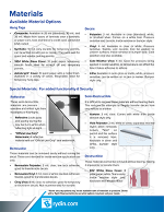 Rydin Materials Sheet