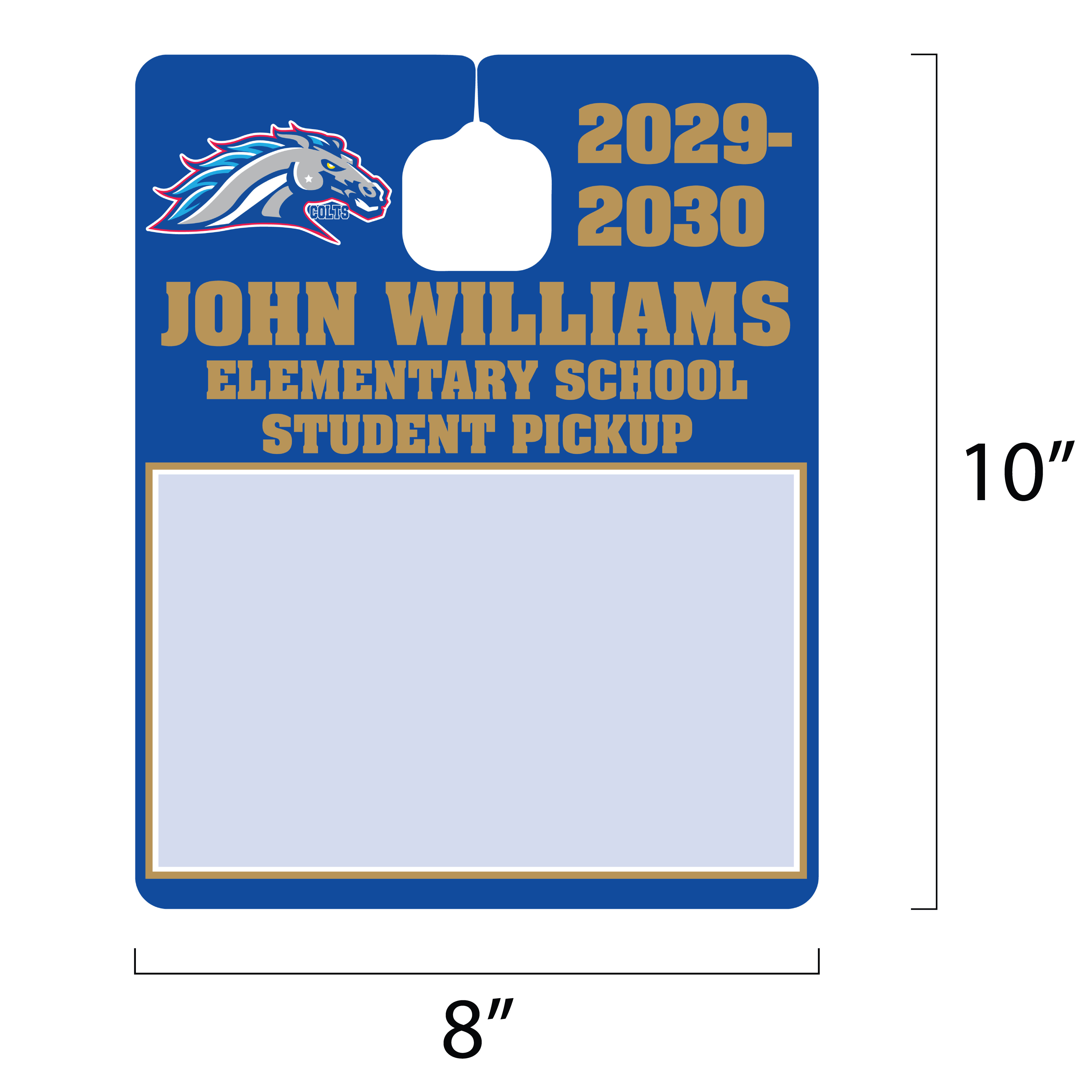 Jumbo Write On Student Pickup Tag