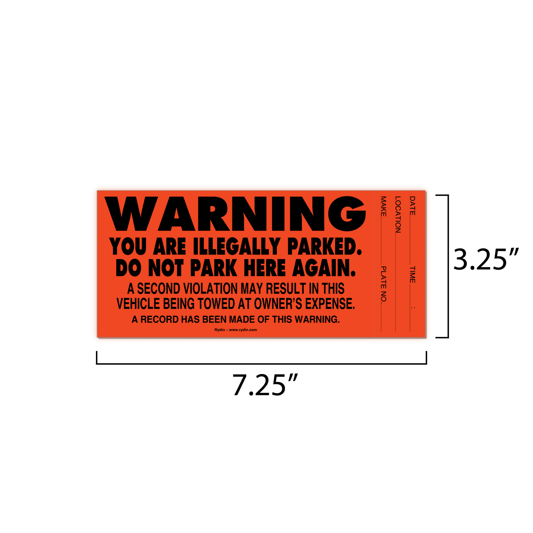 Parking Enforcement Decals & Violation Stickers | Rydin