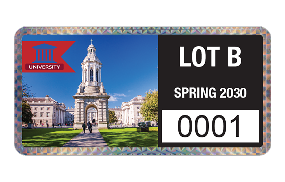 Parking Permit Decal with Prismacal Holographic Security Feature