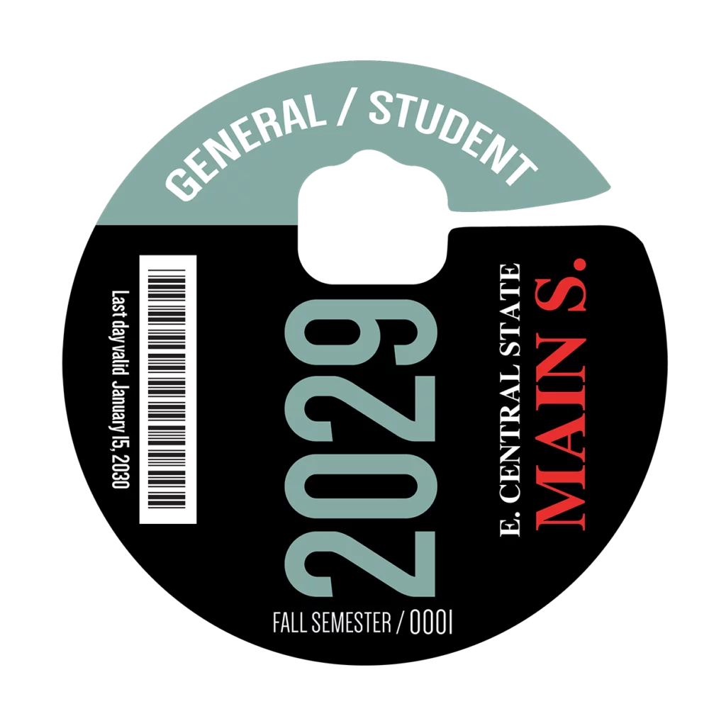 Parking Permit Hang Tag with Barcode Secuirty Feature