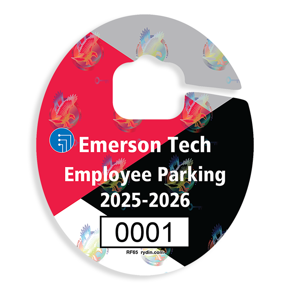 Parking Permit Hang Tag with Security Lamination Hologram