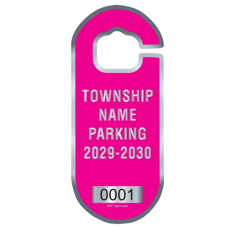 Parking Permit Hang Tag with Reflective Security Feature