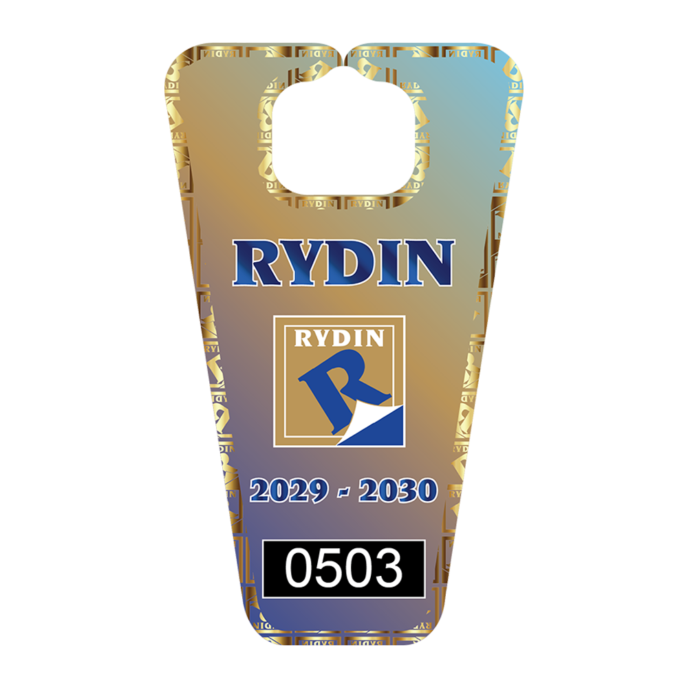 Parking Permit Hang Tag with Security Feature reverse number box