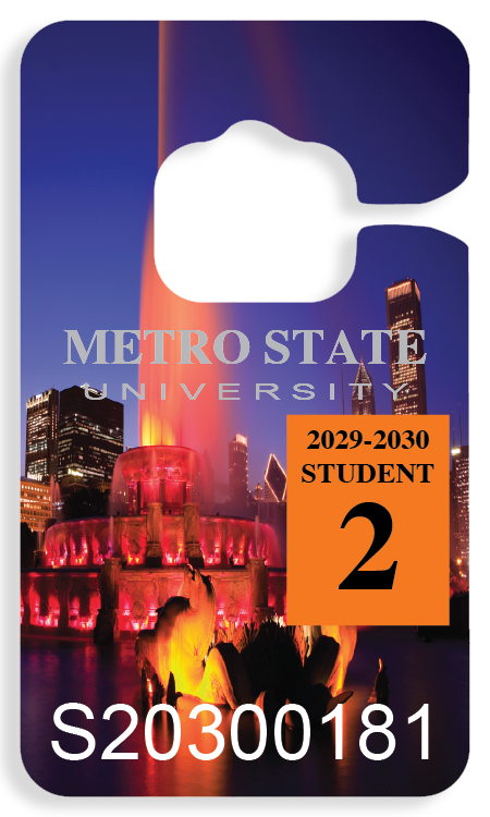 Parking Permit made of 20-Mil composite material