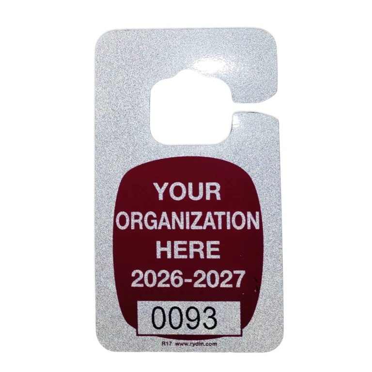Parking Permit made of Polyethylene White- 23-Mil with Reflective Laminate Material