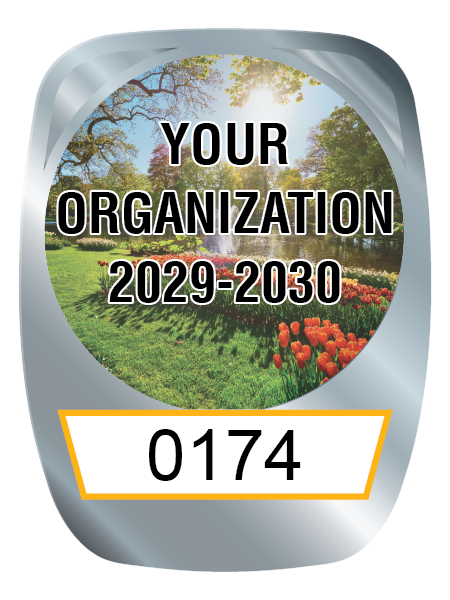 Parking Permit Decal with Inside Window Reflective (IWR) Material