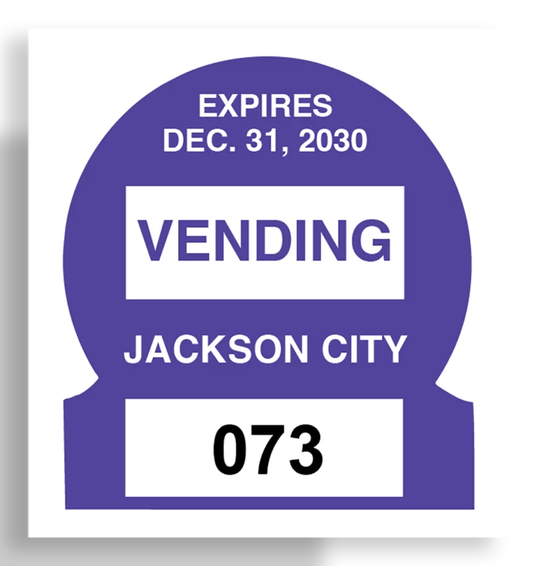 Parking Permit Decal with Matte or Semi-Gloss Litho White Paper Material