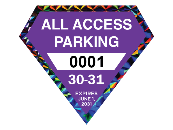 Parking Permit Decal with Prismcal ® Laminate over Clear Polyester Material