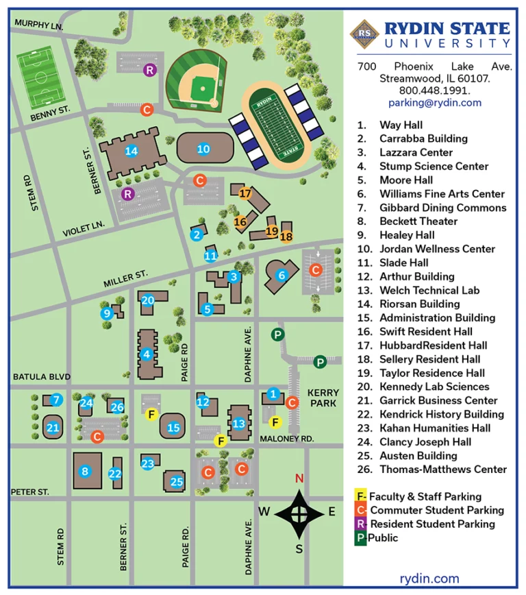 campus parking permit progam sample map