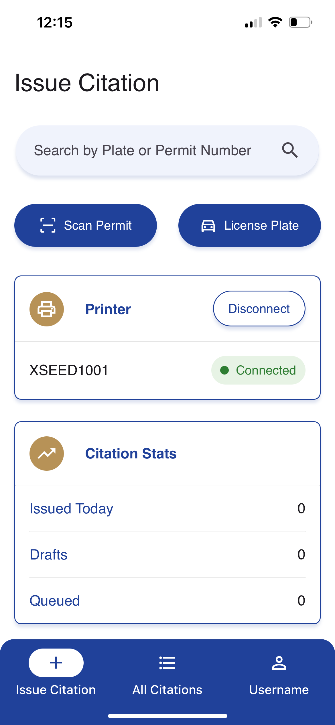 RPE Cite issue-citation screen