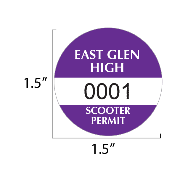 Rydin e-bike permit decal standard size 2